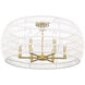 Ellie 6 Light 27.13 inch Modern Brushed Gold Semi-Flush Ceiling Light